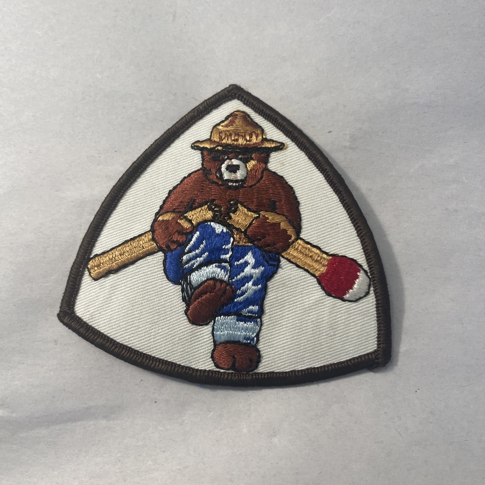 Smokey the Bear Breaking a Match Embroidered Patch Vintage for Jackets or Hats - Picture 8 of 8